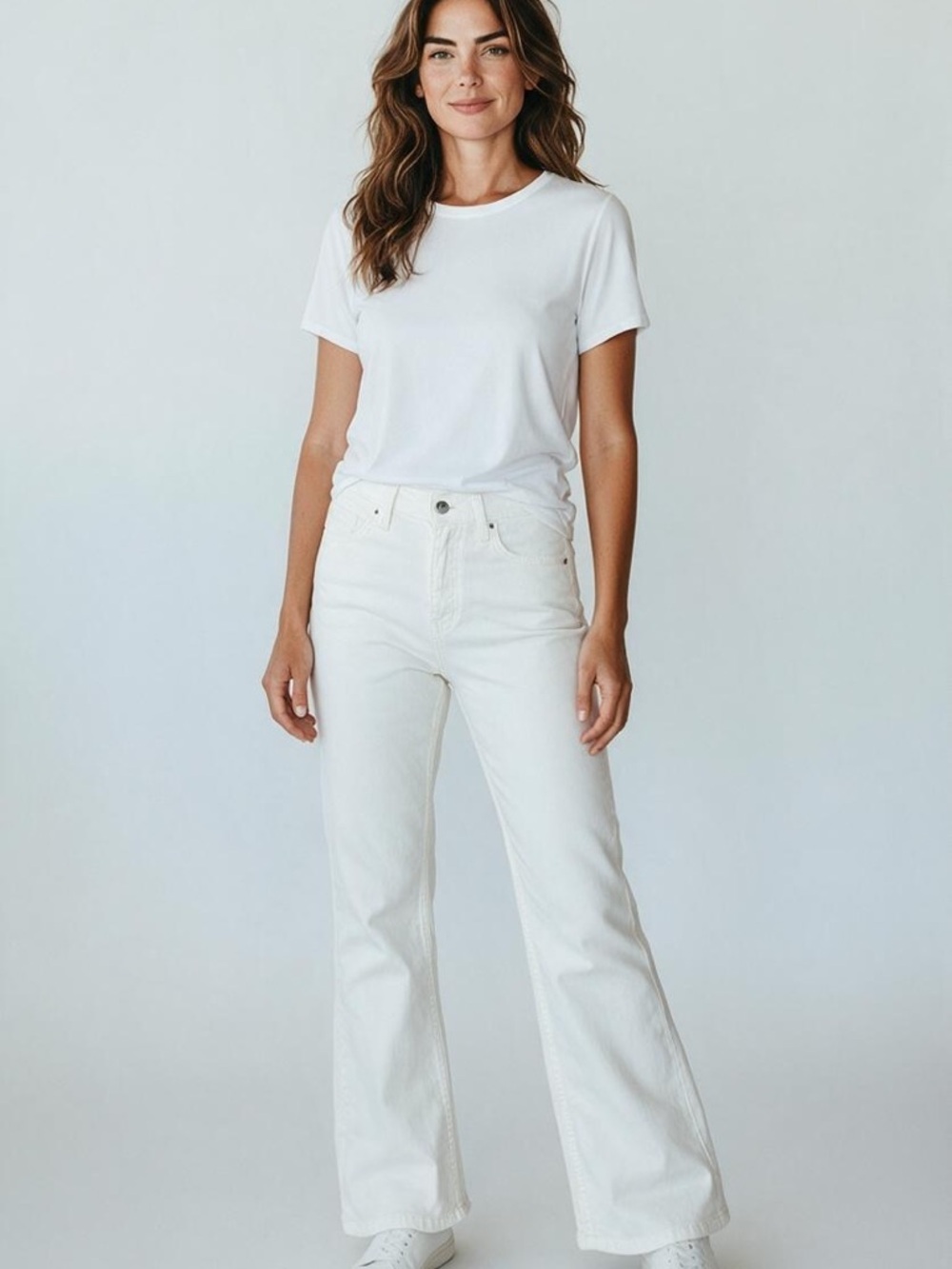 aerie High-Rise White Wide-Leg Jeans